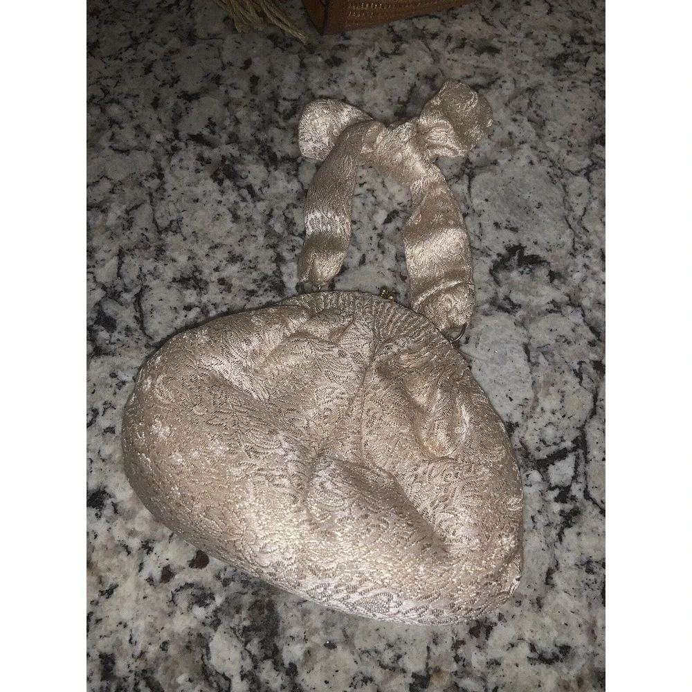 Claire Paris / New York Brocade Mini Vintage Bow Purse Handmade holiday glam